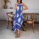 Di Yun's Spring/Summer 2025 Amazon Cross-border Casual Pomixia vacation style contrasting color halter sleeveless dress for women Di Yun's Spring/Summer 2025 Amazon Cross-border Casual Pomixia vacation style contrasting color halter sleeveless dress for women