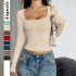 Diyun Cross-border European and American Y2K Hot Girl Style solid color long-sleeved vest T-shirt women's clothing 2025 Spring/Summer Amazon Independent Store