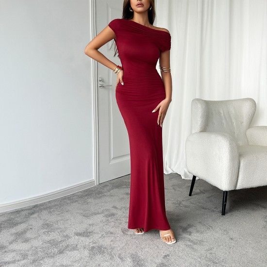 Di Yun's Spring/Summer 2025 cross-border Amazon dress for women is a sexy, slimming, off-the-shoulder short-sleeved one-step body-hugging dress Di Yun's Spring/Summer 2025 cross-border Amazon dress for women is a sexy, slimming, off-the-shoulder short-sleeved one-step body-hugging dress