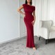 Di Yun's Spring/Summer 2025 cross-border Amazon dress for women is a sexy, slimming, off-the-shoulder short-sleeved one-step body-hugging dress Di Yun's Spring/Summer 2025 cross-border Amazon dress for women is a sexy, slimming, off-the-shoulder short-sleeved one-step body-hugging dress