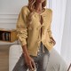 Diyun Cross-border 2024 Autumn/Winter Amazon European and American top Women's casual loose cardigan Tie solid color sweater Diyun Cross-border 2024 Autumn/Winter Amazon European and American top Women's casual loose cardigan Tie solid color sweater