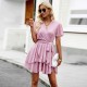Diyun European and American women's dress 2023 Spring/Summer European and American cross-border Amazon strappy solid color A-line skirt short skirt