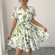 Diyun European and American Casual vacation printed short-sleeved cake dress, skirt, dress, women's clothing, Spring/Summer 2025, Amazon Diyun European and American Casual vacation printed short-sleeved cake dress, skirt, dress, women's clothing, Spring/Summer 2025, Amazon