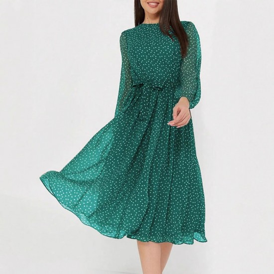 Diyun Cross-border European and American vacation Casual style floral tie cinched-waist dress for women, Spring/Summer 2025 Amazon Export