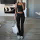 Diyun Cross-border 2025 Spring/Summer European and American Y2K Casual Sporty Style Solid color knitted vest long Pants Set Women's Clothing Diyun Cross-border 2025 Spring/Summer European and American Y2K Casual Sporty Style Solid color knitted vest long Pants Set Women's Clothing