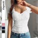 Diyun Cross-border European and American Hot Girl Sexy style lace short-sleeved women's T-shirt Women's clothing 2025 Spring/Summer Amazon Independent Station Diyun Cross-border European and American Hot Girl Sexy style lace short-sleeved women's T-shirt Women's clothing 2025 Spring/Summer Amazon Independent Station