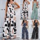 Diyun Amazon's European and American women's clothing cross-border 2024 Spring/Summer export elegant and loose sleeveless printed jumpsuit Diyun Amazon's European and American women's clothing cross-border 2024 Spring/Summer export elegant and loose sleeveless printed jumpsuit