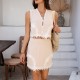 Di Yun's Spring/Summer 2025 cross-border European and American casual Bohemian vacation style geometric color contrast short pants and skirt suit women's clothing