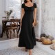 Diyun European and American Foreign Trade 2025 Spring/Summer Elegant solid color French dress with pleated puffed sleeves for women Diyun European and American Foreign Trade 2025 Spring/Summer Elegant solid color French dress with pleated puffed sleeves for women