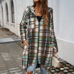 Diyun's European and American cross-border 2025 Spring/Summer Women's Amazon Casual Loose, color-blocking long-sleeved women's hooded coat