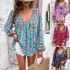 Diyun European and American Women's Clothing Independent Station Cross-border Trade 2025 Spring/Summer Casual Vacation Printed T-shirt Long-sleeved Women's Shirt