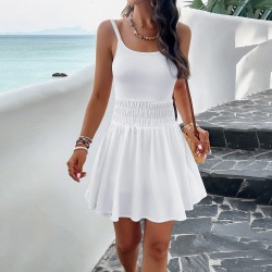 Diyun Cross-border European and American women's clothing Amazon Spring/Summer 2025 export elegant solid color halter sports dress