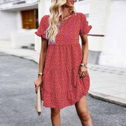 Diyun's European and American cross-border Amazon casual vacation print dress for Spring/Summer 2023, with a unique ranch style