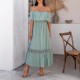 Diyun Cross-border European and American vacation casual style one-shoulder cinched waist Dress Women's clothing for Spring/Summer 2025 Amazon Export Diyun Cross-border European and American vacation casual style one-shoulder cinched waist Dress Women's clothing for Spring/Summer 2025 Amazon Export