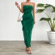 Diyun European and American women's clothing cross-border trade Amazon 2025 Spring/Summer Sexy body-hugging solid color strapless dress