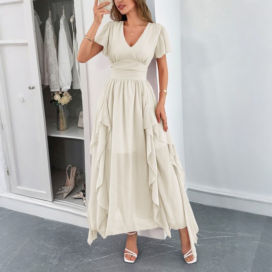 Diyun's European and American casual vacation style short-sleeved corset long dress women's clothing Spring/Summer 2025 Amazon Independent Store Diyun's European and American casual vacation style short-sleeved corset long dress women's clothing Spring/Summer 2025 Amazon Independent Store