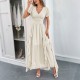 Diyun's European and American casual vacation style short-sleeved corset long dress women's clothing Spring/Summer 2025 Amazon Independent Store Diyun's European and American casual vacation style short-sleeved corset long dress women's clothing Spring/Summer 2025 Amazon Independent Store