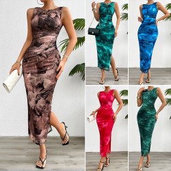 Diyun Foreign Trade Women's Clothing Cross-border Amazon Independent Station 2024 Spring/Summer Stylish, Slimming sleeveless mesh dress