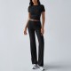 Diyun Cross-border Foreign Trade European and American Women's Clothing 2025 Spring/Summer Elegant Solid Color round neck Urban Casual Fashion Set for women Diyun Cross-border Foreign Trade European and American Women's Clothing 2025 Spring/Summer Elegant Solid Color round neck Urban Casual Fashion Set for women