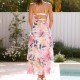 Diyun Cross-border European and American vacation Casual style floral small halter Dress Women's clothing for Spring/Summer 2025 Amazon Export