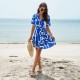 Diyun Cross-border Dress Amazon Spring/Summer 2024 export European and American elegant geometric print short-sleeved dress Diyun Cross-border Dress Amazon Spring/Summer 2024 export European and American elegant geometric print short-sleeved dress