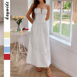 Diyun's European and American casual vacation style halter high-end long dress for women's wear Spring/Summer 2025 Amazon Independent Store