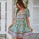 Self-designed casual vacation-style dress 2023 summer printed fresh and delicate dress, light luxury and ethereal Self-designed casual vacation-style dress 2023 summer printed fresh and delicate dress, light luxury and ethereal