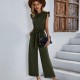 Diyun Cross-border Women's Clothing Amazon Casual short-sleeved solid color one-piece Pants 2024 Spring Flying Sleeve Top Diyun Cross-border Women's Clothing Amazon Casual short-sleeved solid color one-piece Pants 2024 Spring Flying Sleeve Top