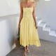 Diyun Cross-border 2025 Spring/Summer A-line dress: European and American casual vacation style lace patchwork high-waisted halter dress for women Diyun Cross-border 2025 Spring/Summer A-line dress: European and American casual vacation style lace patchwork high-waisted halter dress for women