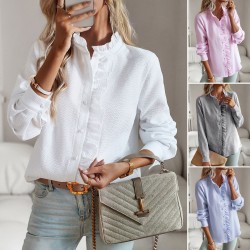 Diyun European and American cross-border long-sleeved shirt for women, Spring/Summer 2025 Amazon Independent Station, elegant commuting top