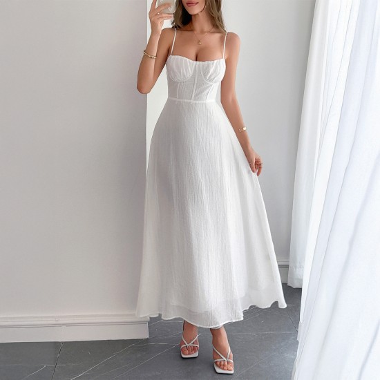 Diyun Cross-border Casual Vacation Mini Halter Slimming Long Dress for Women's wear Spring/Summer 2025 Amazon Independent Store Diyun Cross-border Casual Vacation Mini Halter Slimming Long Dress for Women's wear Spring/Summer 2025 Amazon Independent Store