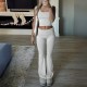 Diyun Cross-border 2025 Spring/Summer European and American Y2K Casual Sporty Style Solid color knitted vest long Pants Set Women's Clothing Diyun Cross-border 2025 Spring/Summer European and American Y2K Casual Sporty Style Solid color knitted vest long Pants Set Women's Clothing