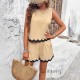 Diyun Cross-border Amazon European and American short-sleeved Women's Clothing 2024 Spring/Summer Foreign Trade Casual Fashion Lace Short Pants Set Diyun Cross-border Amazon European and American short-sleeved Women's Clothing 2024 Spring/Summer Foreign Trade Casual Fashion Lace Short Pants Set