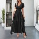 Diyun's European and American casual vacation style short-sleeved corset long dress women's clothing Spring/Summer 2025 Amazon Independent Store Diyun's European and American casual vacation style short-sleeved corset long dress women's clothing Spring/Summer 2025 Amazon Independent Store