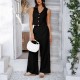 Di Yun 2025 Spring/Summer Cross-border European and American Casual Vacation Commuting Style Solid Color cardigan bm waistcoat wide-leg long pants set Di Yun 2025 Spring/Summer Cross-border European and American Casual Vacation Commuting Style Solid Color cardigan bm waistcoat wide-leg long pants set