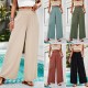 Diyun Cross-border Women's Clothing Amazon Spring/Summer 2024 Export Style Casual Solid Color Loose wide-leg trousers Diyun Cross-border Women's Clothing Amazon Spring/Summer 2024 Export Style Casual Solid Color Loose wide-leg trousers