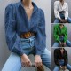 Diyun Amazon Spring/Summer 2025 Foreign trade European and American casual Loose fashion Openwork puffed-sleeve cardigan women's clothing Diyun Amazon Spring/Summer 2025 Foreign trade European and American casual Loose fashion Openwork puffed-sleeve cardigan women's clothing