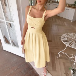Diyun European and American Casual vacation halter high-end long dress Women's clothing Spring/Summer 2025 Amazon Independent Store