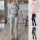 Diyun European and American Women's Clothing Amazon Cross-border 2024 Spring/Summer Export Casual Solid Color Slim Long-sleeved Knitted Pants Set Diyun European and American Women's Clothing Amazon Cross-border 2024 Spring/Summer Export Casual Solid Color Slim Long-sleeved Knitted Pants Set